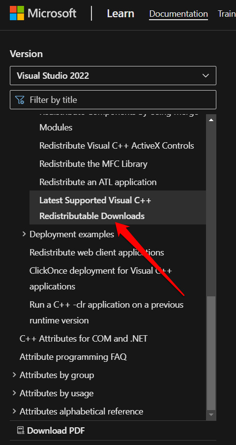 latest Visual C++ Redistributable downloads