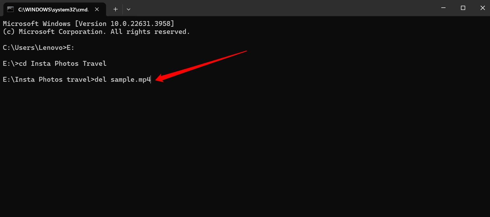 How to Fix Files Not Deleting from USB Drive on PC 16 del filename.extension