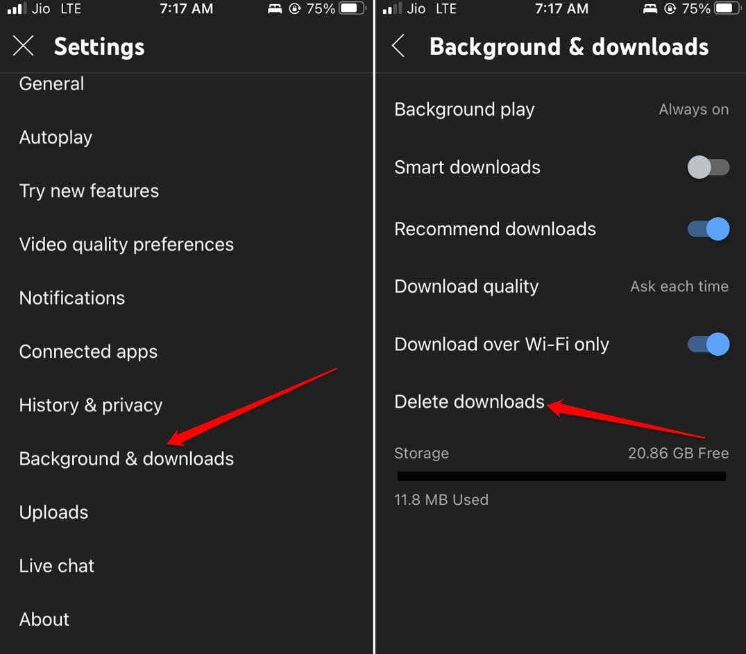 delete YouTube offline videos