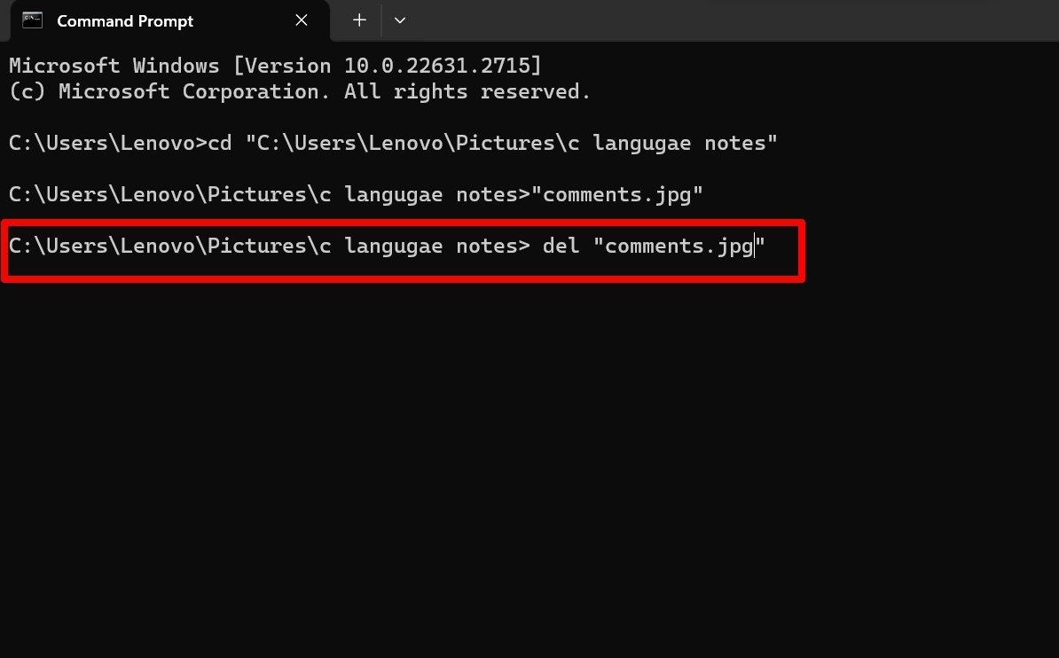 How to Open Files and Folders in CMD on Windows 5 delete a file in Windows using Command prompt