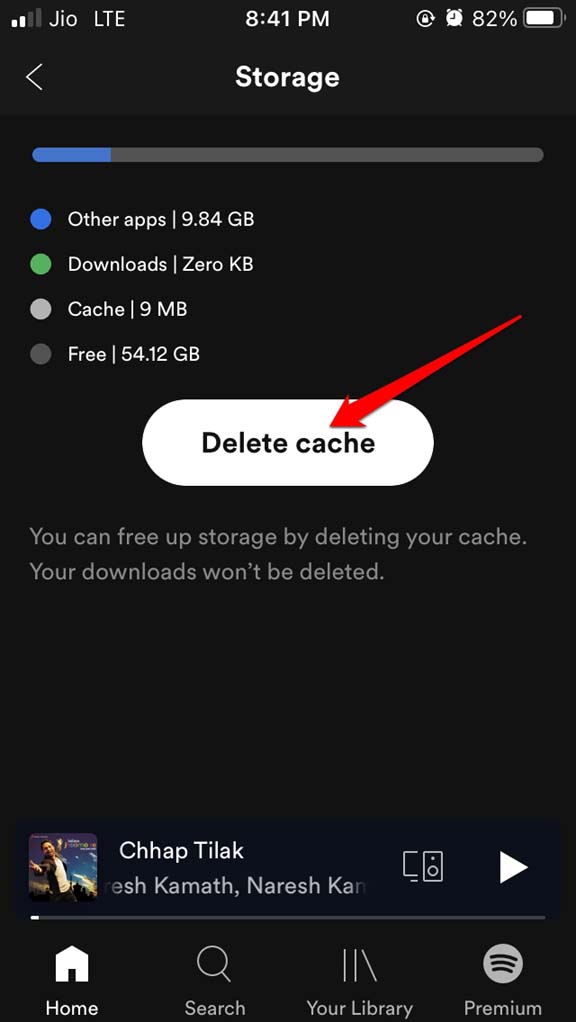 How to Fix Spotify Not Downloading Songs on iPhone? 9 delete cache of Spotify