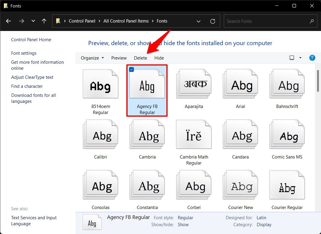 How to Install Custom Fonts in Windows 11? 12 delete custom fonts in windows 11
