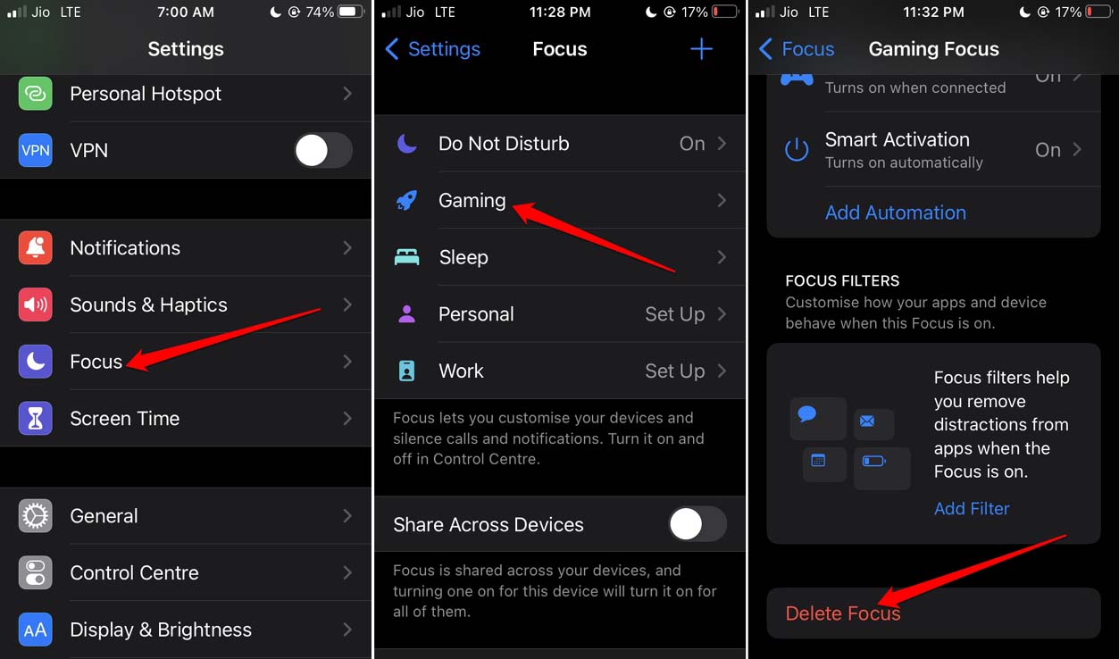 How to Use Focus Mode While Playing Games on iOS 16? 10 delete focus in iOS 16