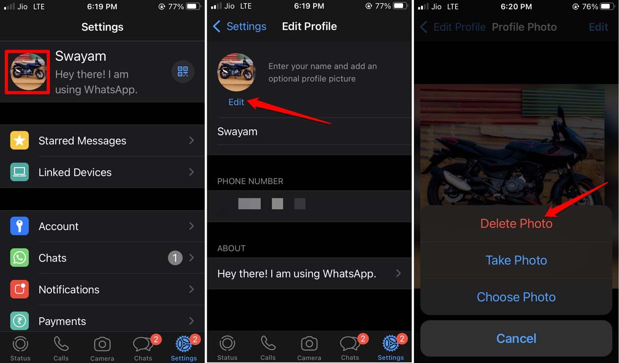 How to Fix WhatsApp Profile Picture Not Showing on iPhone? 5 delete whatsapp profile picture