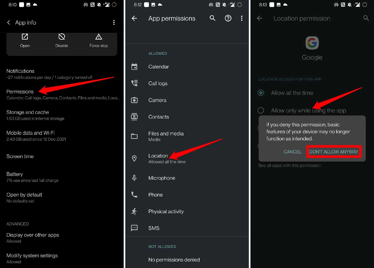 How to Fix Google App Battery Drain on Android Devices? 5 deny location permission