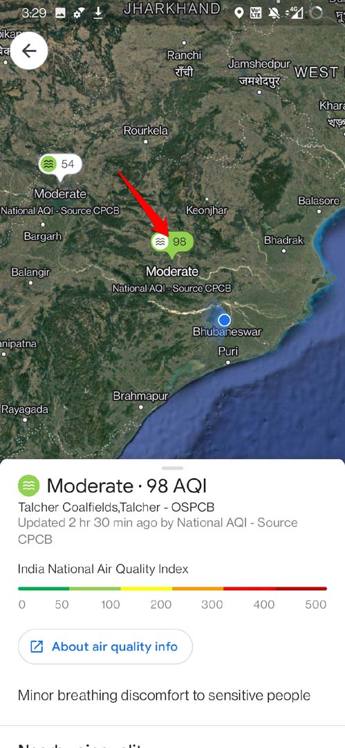 How to Check Air Quality Index and Wildfires on Google Maps? 4 details about air quality index of a place