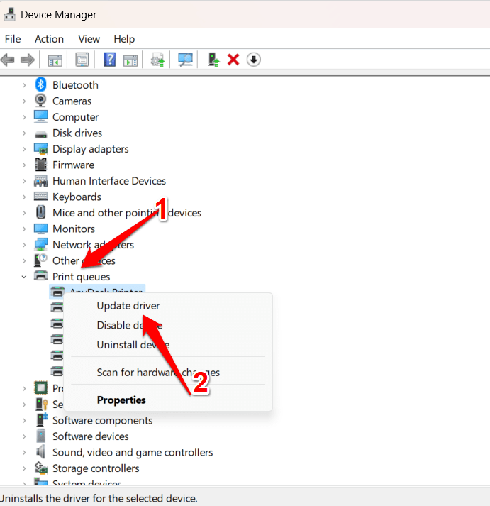 How to Fix Unable to Connect to Printer Error on Windows 11? 3 device manager>printer queues>update driver