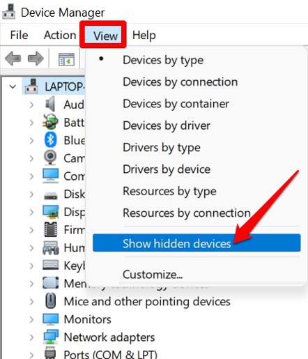 How to Fix Bluetooth Missing From Device Manager in Windows 11? 9 device manager show hidden devices