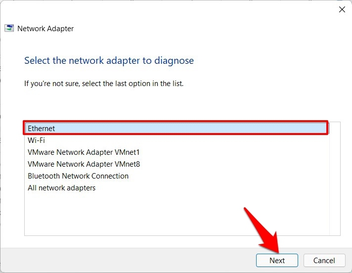 diagnose ethernet windows 11