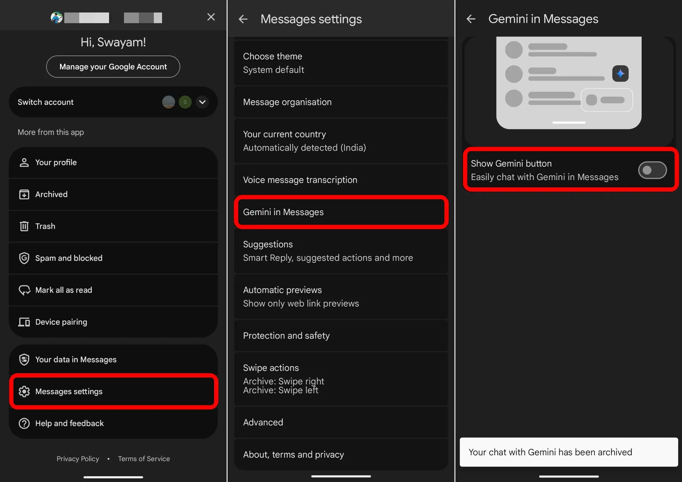 I Disabled These AI Features on My Android Phone After One Week 5 disable Gemini button in Google Messages