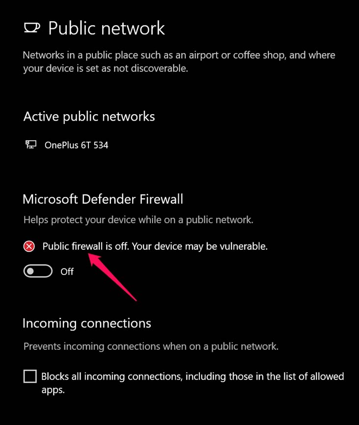 Fix iTunes Error 9006 - There Was A Problem Downloading The Software For The iPhone 9 disable Windows firewall