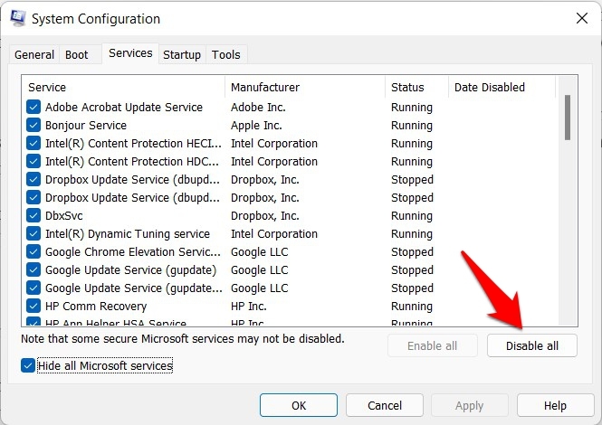 How to Fix Windows 11 Defender Security Not Working? 9 disable all third party services in windows 11