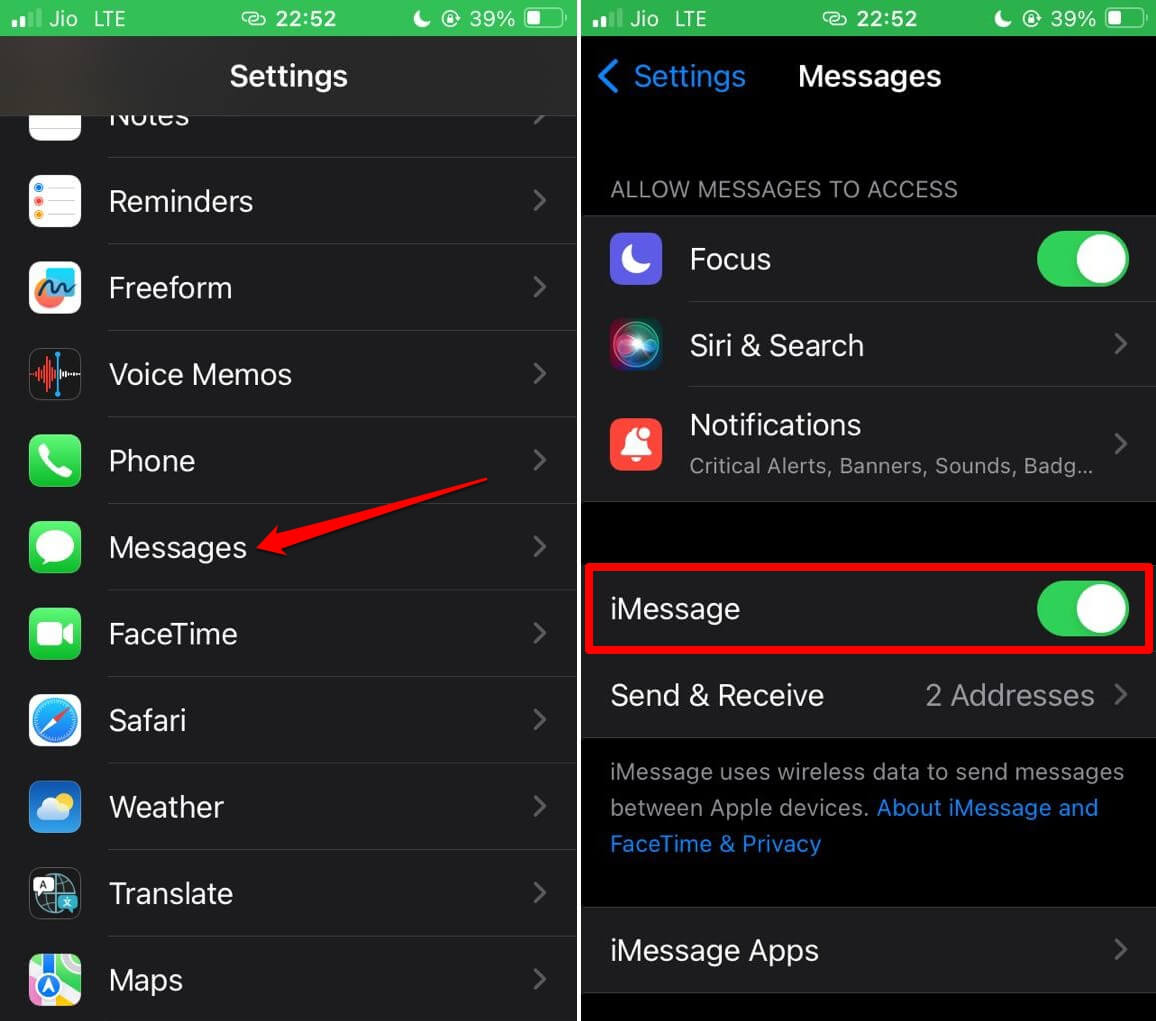 How to Fix if iMessage is Signing You Out on iPhone 2 disable and re enable iMessage