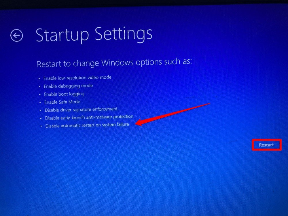 How to Fix Startup Repair Can’t Repair This Computer Automatically in Windows 13 disable automatic restart on failure