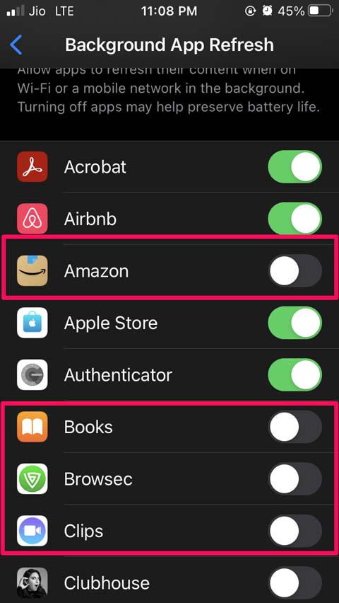 iOS 15 Battery Discharging Quickly: How to Fix 9 disable background app refresh iOS apps