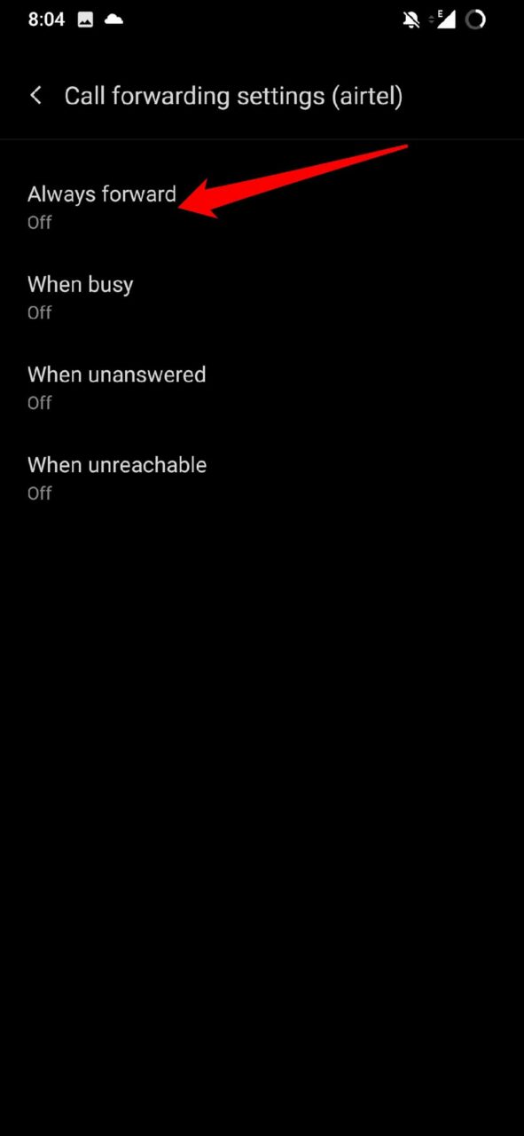 disable call forwarding