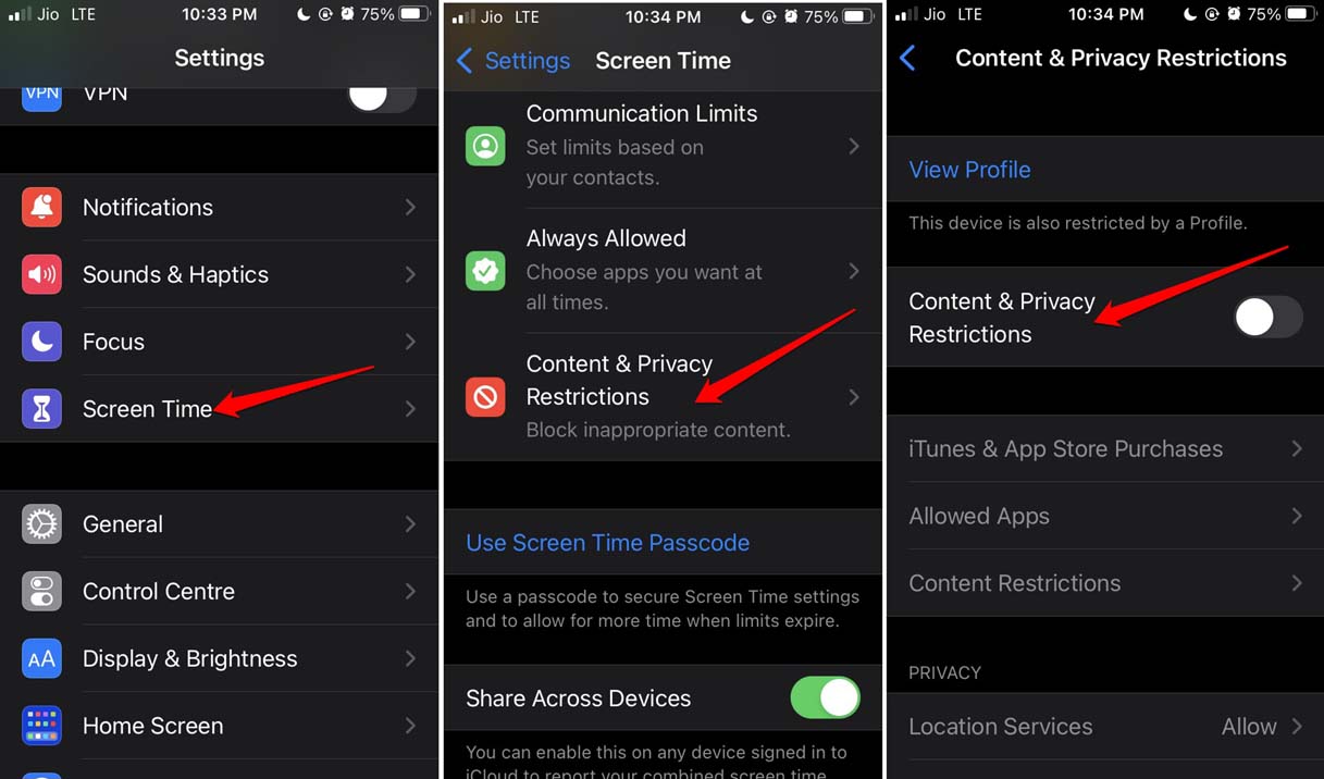 How to Fix Safari Browser Not Playing Videos on iPhone? 7 disable content and privacy restrictions
