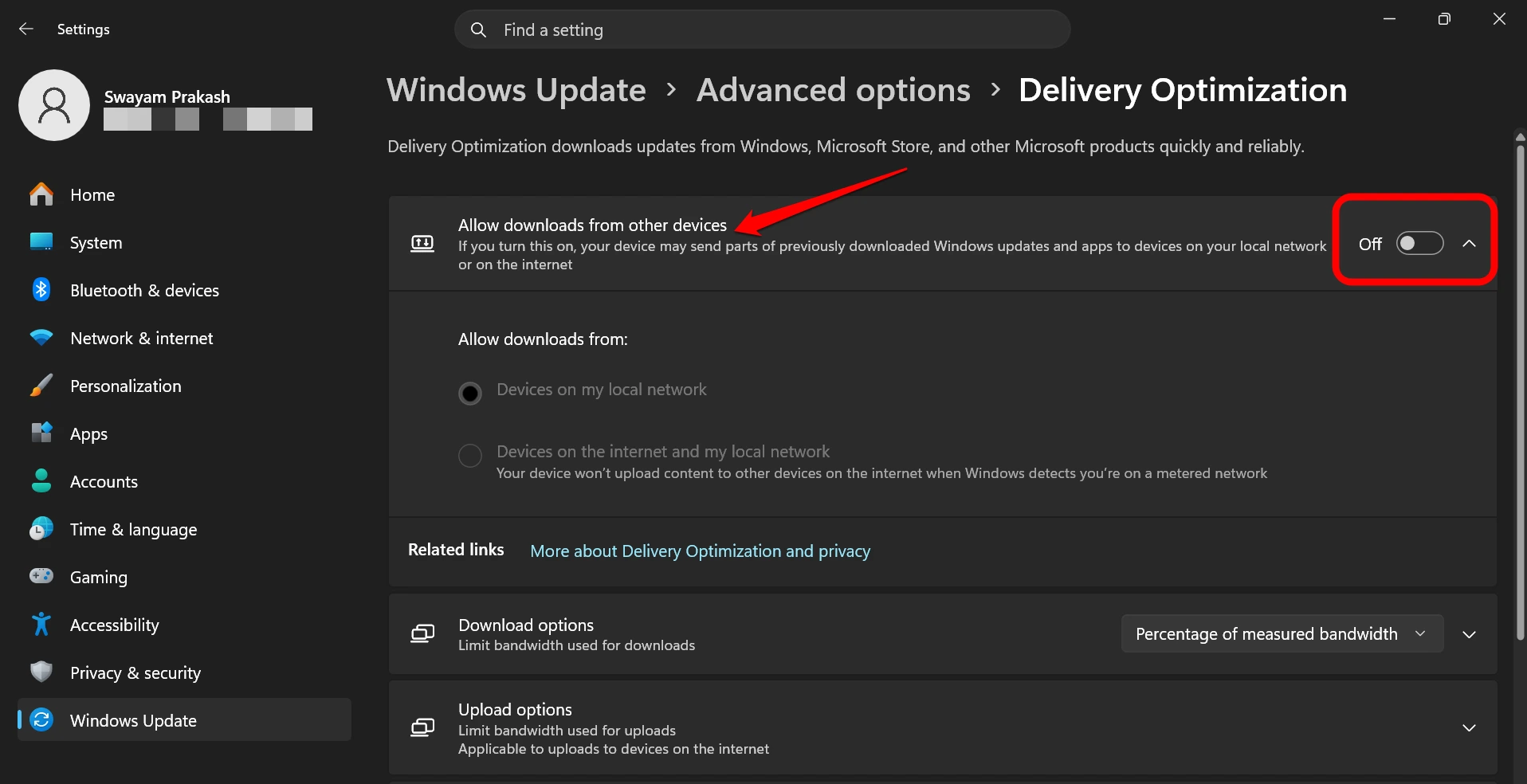 I Didn't Know My Windows 11 Feature Was Secretly Uploading Software Updates to Other Computers 5 disable delivery optimization service