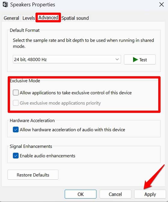 How to Fix Low Netflix Sound on PC? 15 disable exclusive mode for system audio