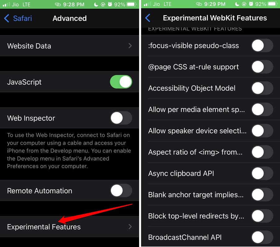 How to Fix Safari Browser Not Playing Videos on iPhone? 5 disable experimental features on Safari