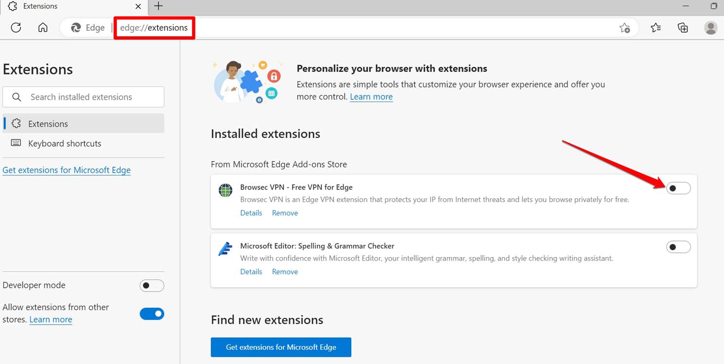 How to Fix Microsoft Edge Keeps Auto-Refreshing Tabs on Windows? 9 disable extensions on Edge browser