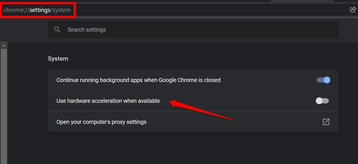 disable hardware acceleration Chrome