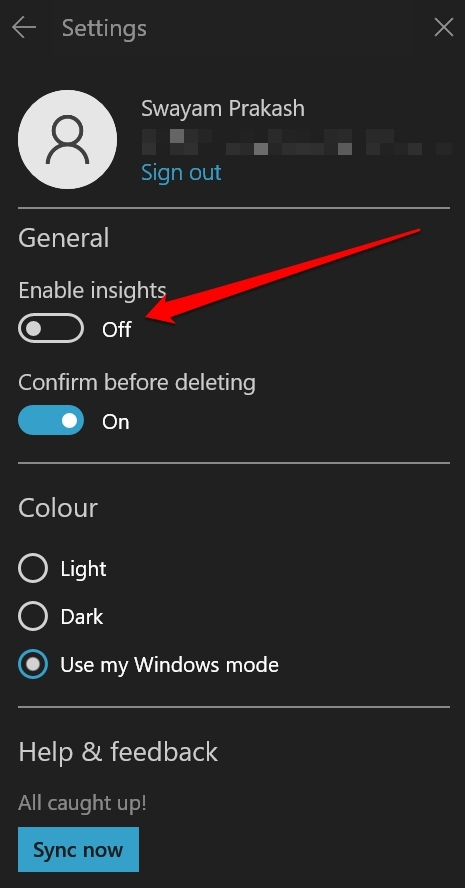 How to Fix Sticky Notes Not Working on Windows 11? 17 disable insights on Sticky Notes