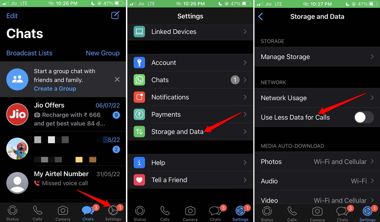 How to Fix Black Screen During WhatsApp Video Call on iPhone? 7 disable less data usage Whatsapp