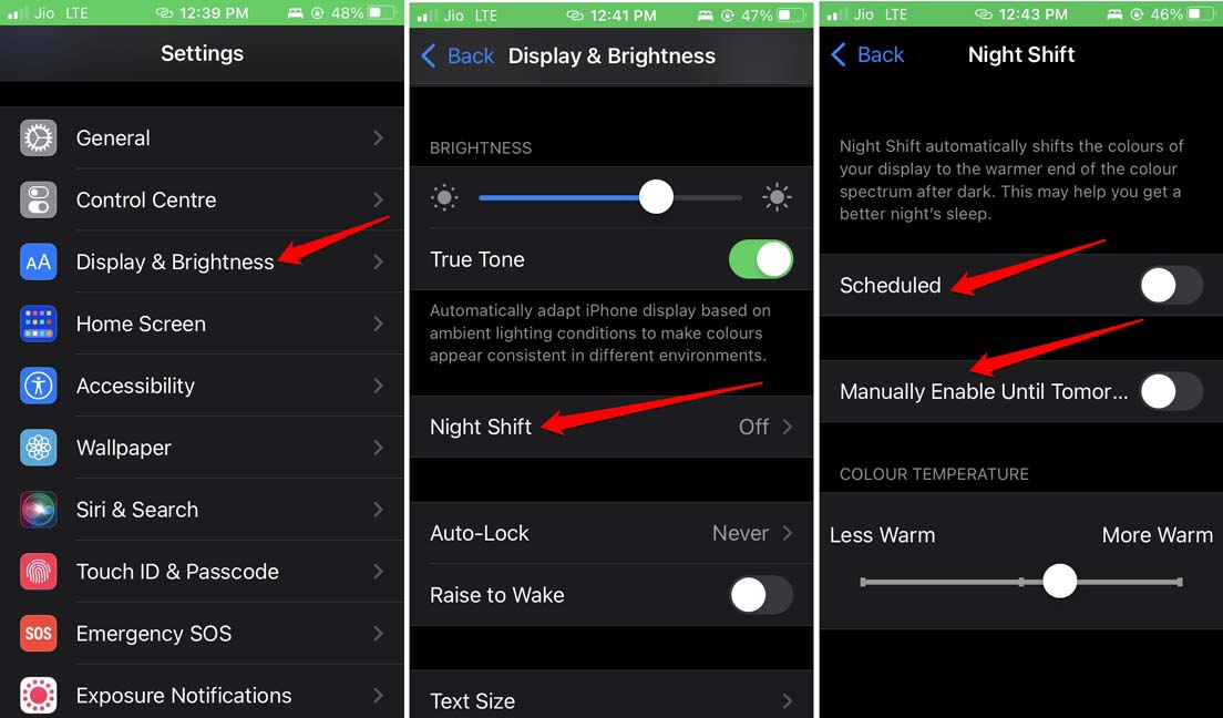 How to Fix Auto Brightness Not Working on iPhone? 6 disable night shift iOS