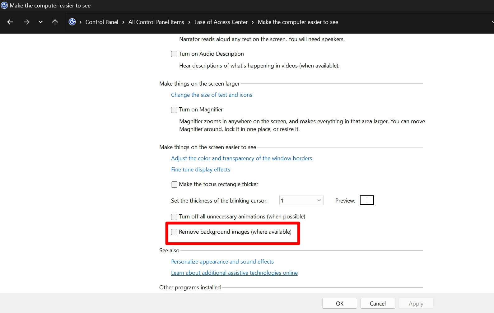 How to Fix Unable to Change Desktop Background on Windows 12 disable remove background images when available