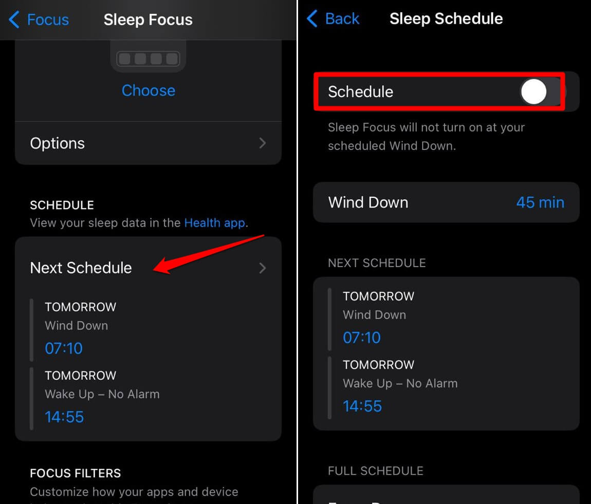 How to Fix Home Screen Wallpaper Appear Blurry on iPhone 5 disable sleep focus schedule to fix blurred iPhone wallpaper