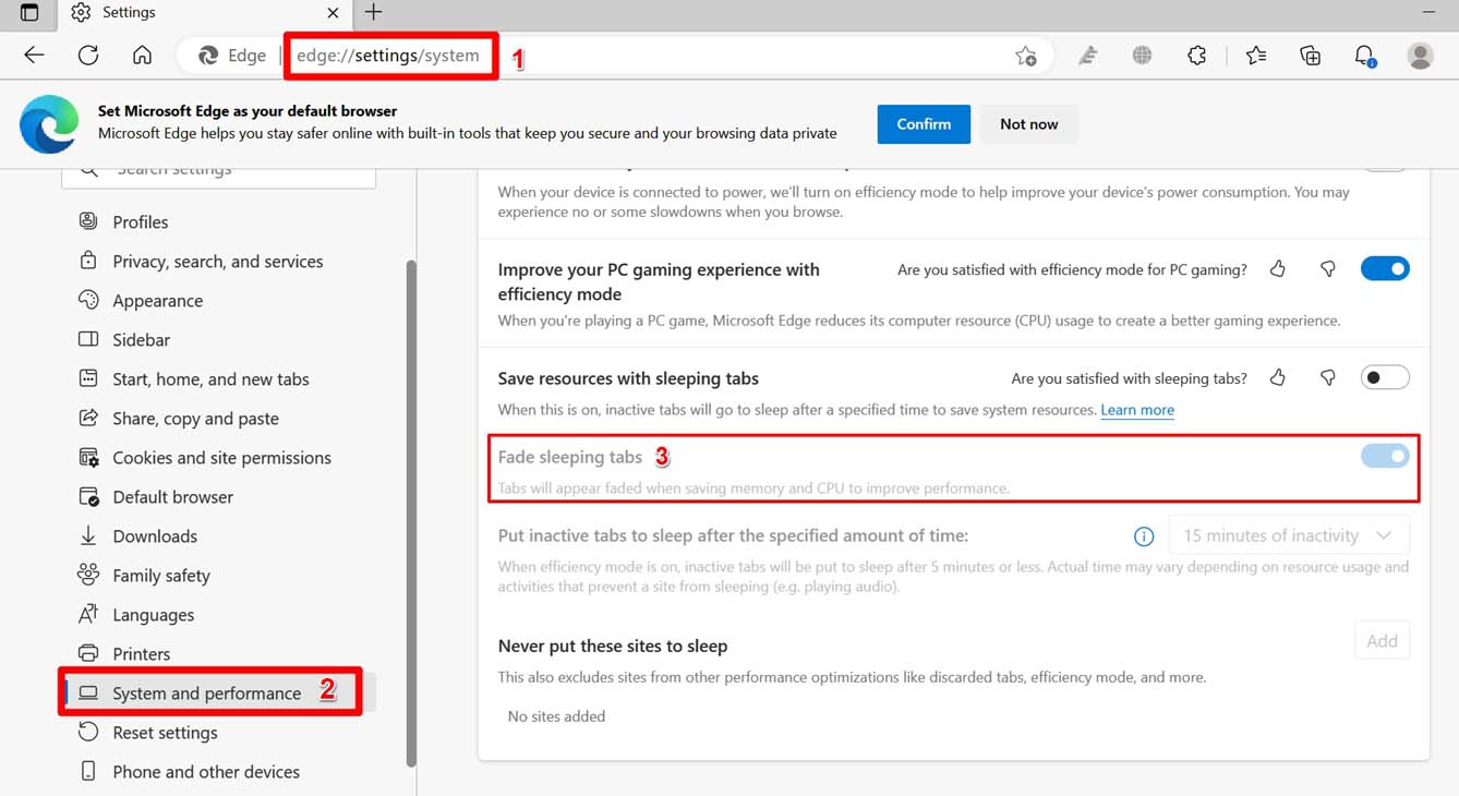 How to Fix Microsoft Edge Keeps Auto-Refreshing Tabs on Windows? 5 disable sleeping tabs on Microsoft Edge browser