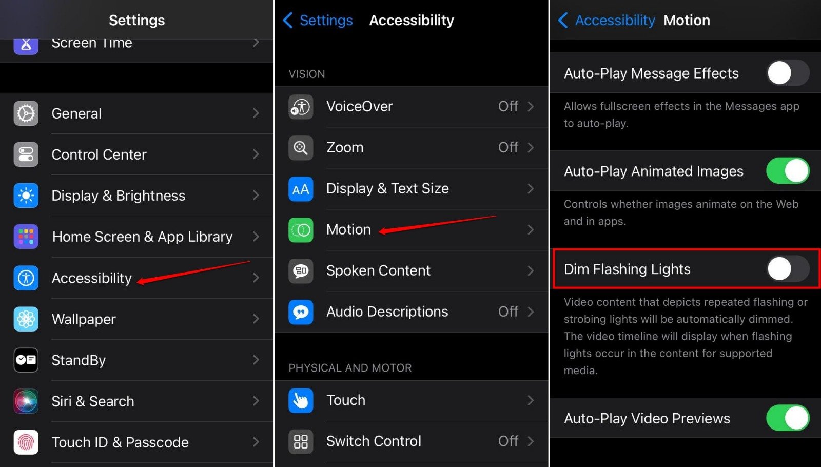 How to Fix iPhone Brightness Auto Changing 11 disable the Dim flashing lights feature on iOS