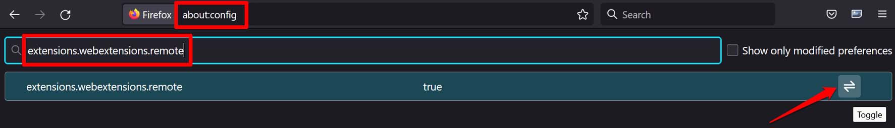 disable web extension mozilla