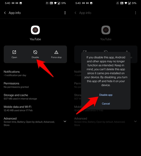Fix - YouTube is Draining the Battery Issue on Android System 6 disable youtube android app