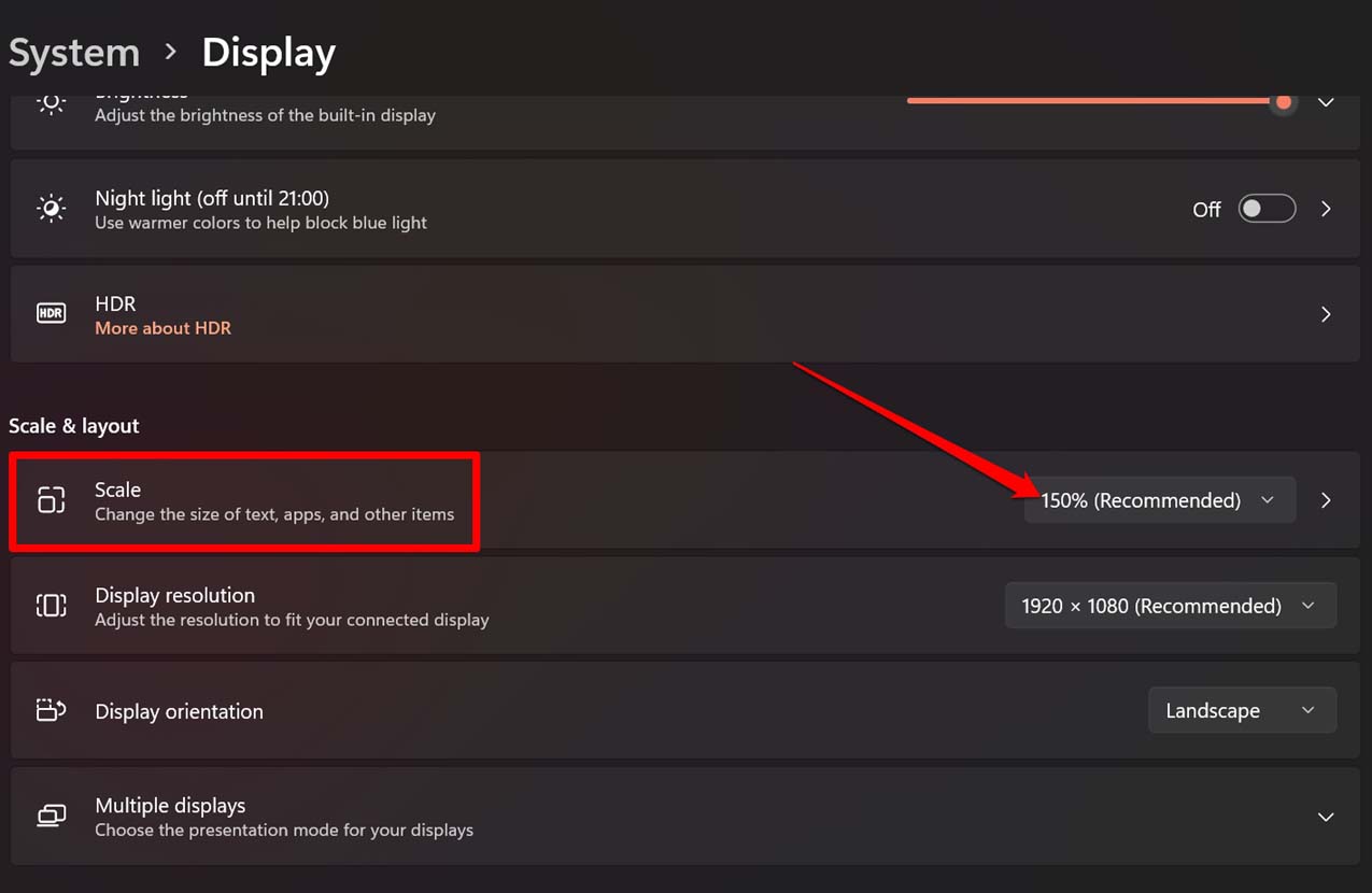 How to Fix Split-Screen Not Working in Windows 11? 14 display scale and layout
