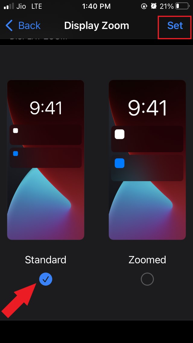 How to Fix Auto Rotate Not Working in iPhone? 8 display view set to standard
