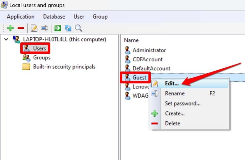 How to Fix Guest Account Not Appearing on Login Screen in Windows 11? 4 edit guest account