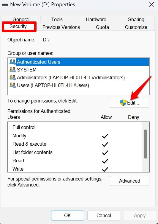 edit permissions