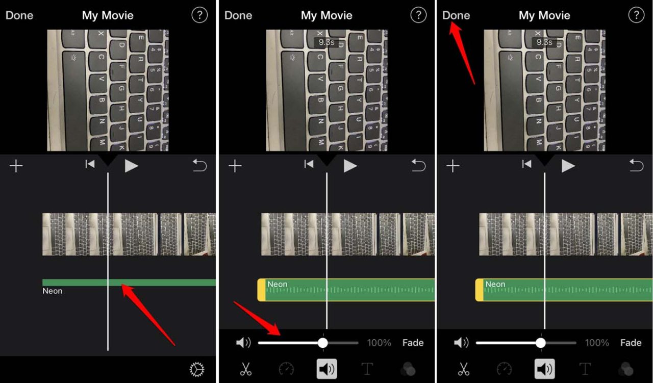 edit theme soundtrack in iMovie