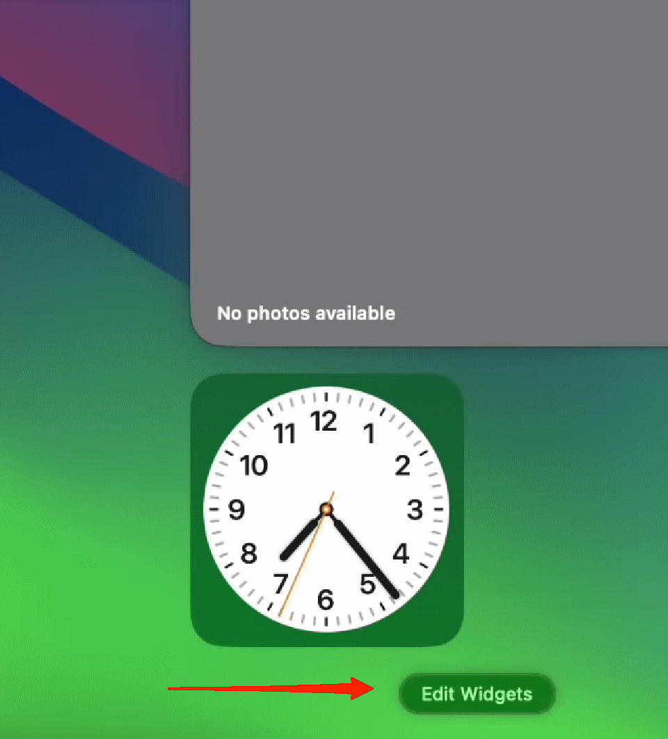 How to use iPhone Widgets on Mac? 6 click on 'Edit Widgets'
