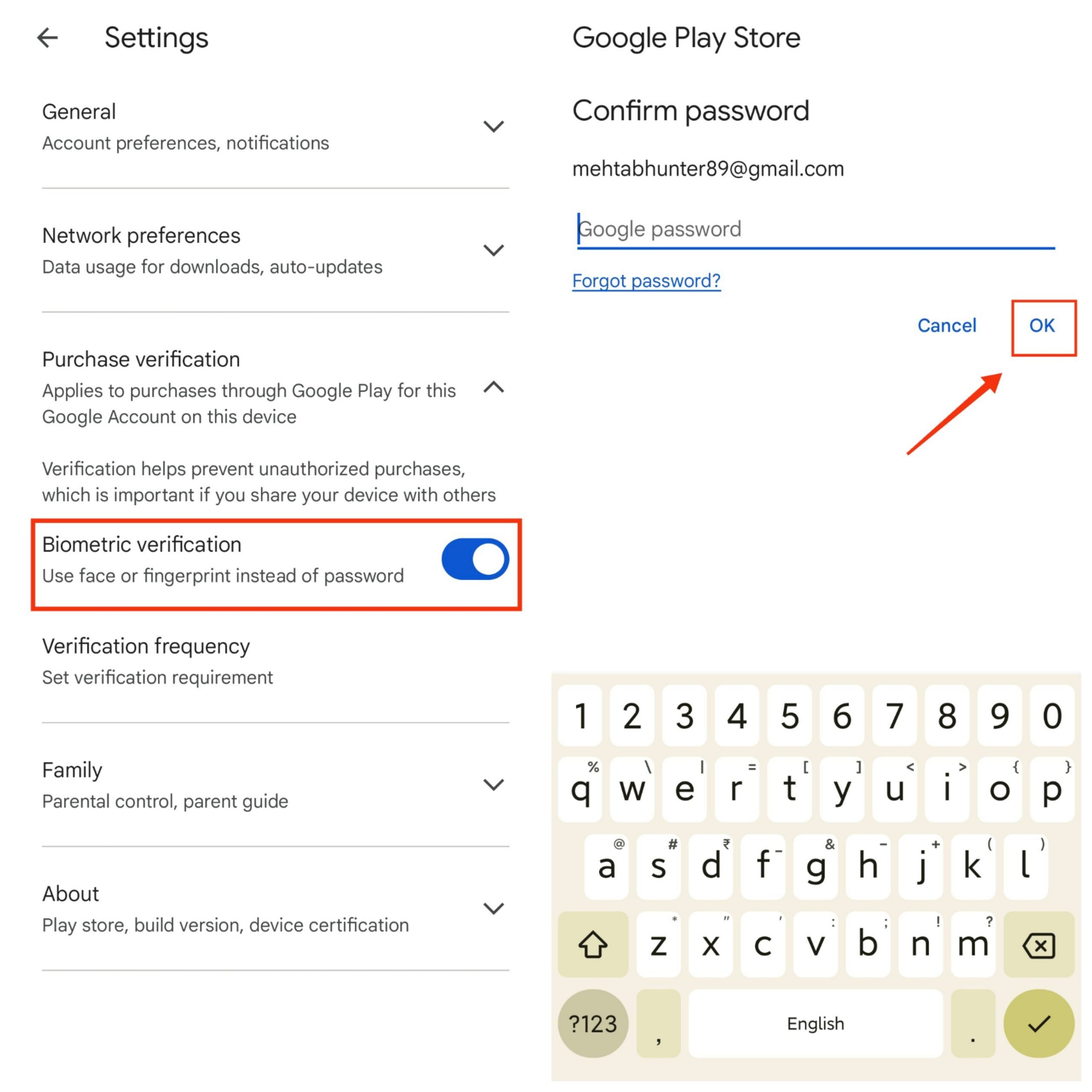 How to Use Biometric Authentication on Google Play Store 3 enable Biometric Authentication
