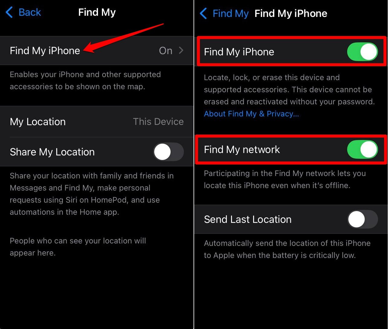 iPhone Settings you need to Change Right Now to improve iOS User Experience 10 enable Find my network on iOS