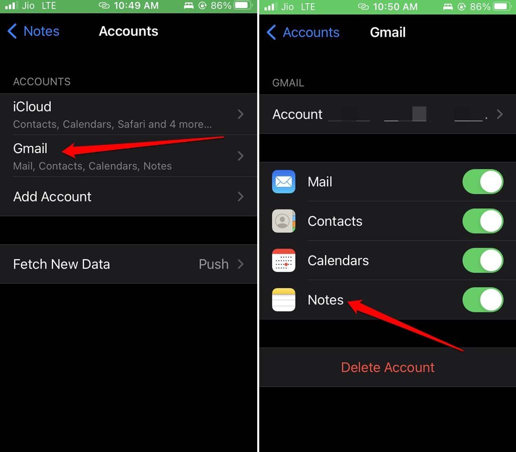 How to Fix Google Keep Not Syncing on iPhone? 3 enable Notes for syncing with Notes iOS