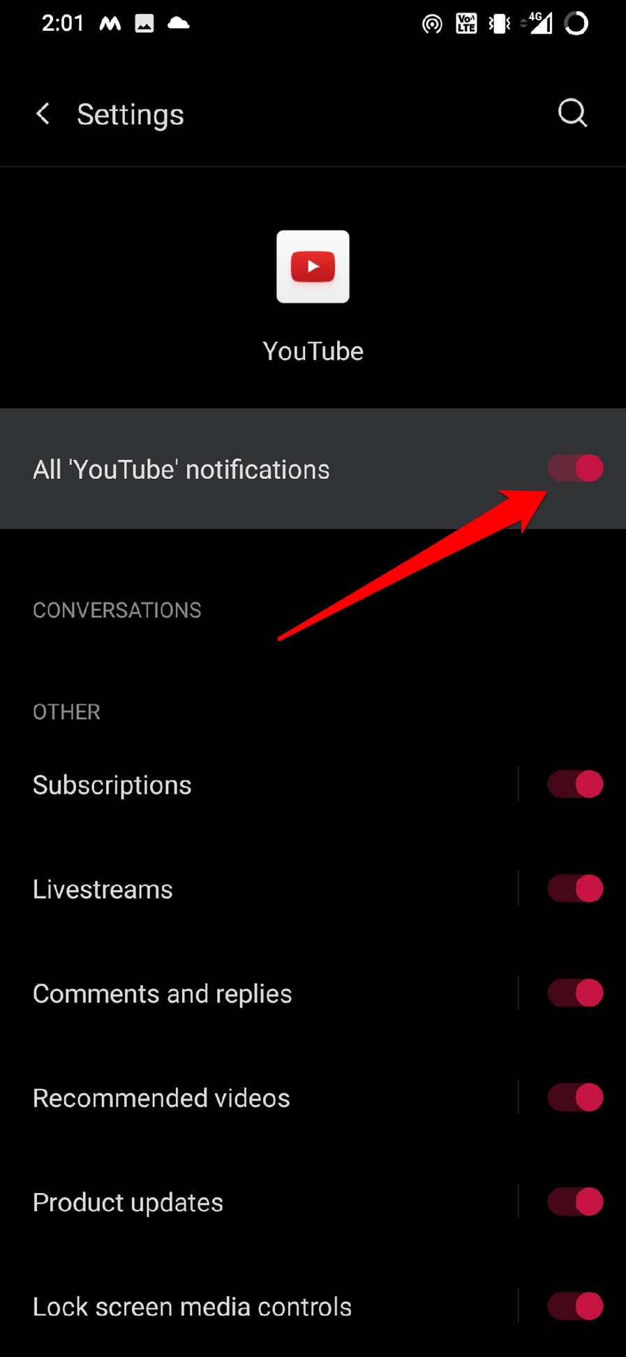enable all youtube notifications