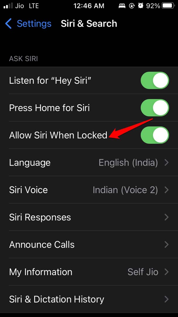 How to Fix Siri Not Playing Music from Apple Music? 18 enable allow Siri when locked