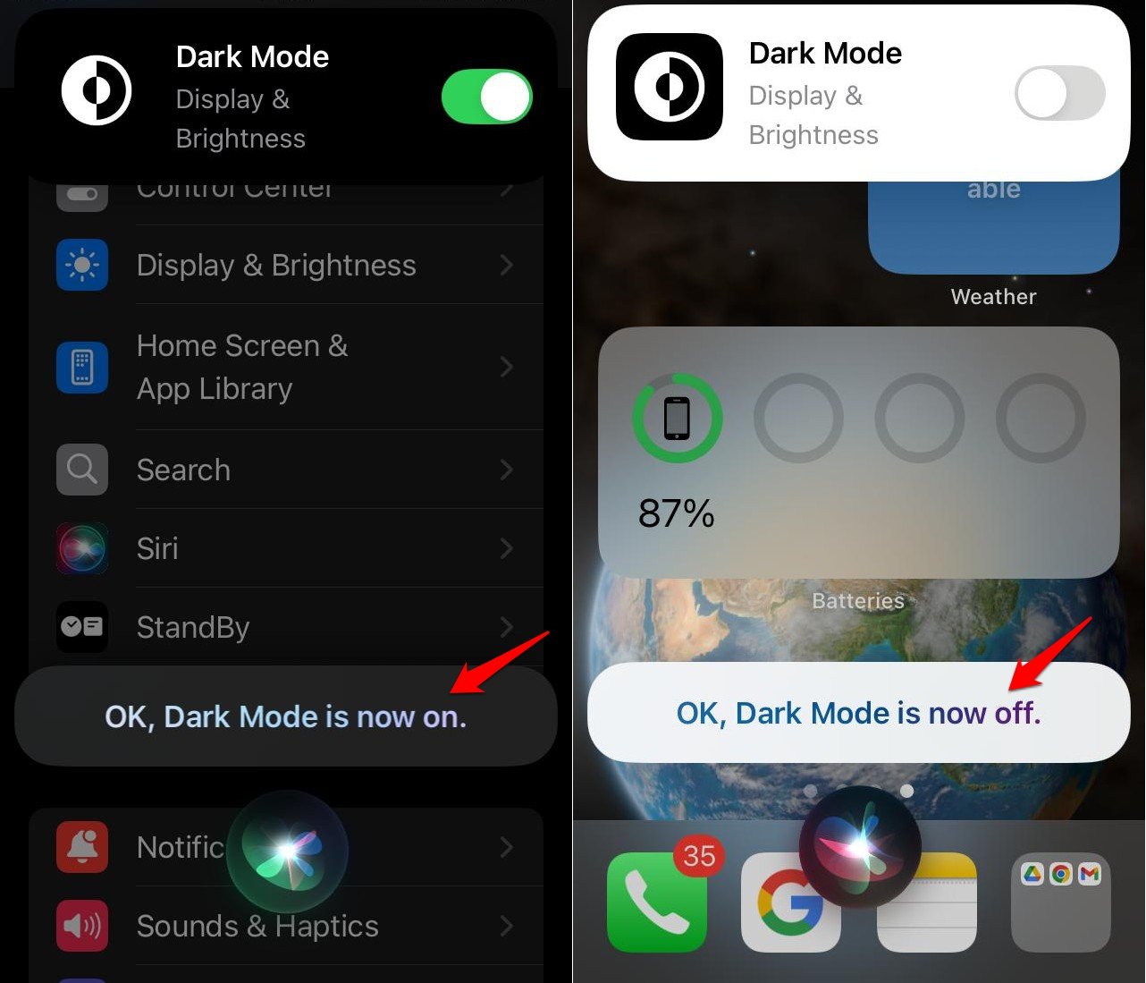 How to Use Siri Offline on iPhone and iPad? 5 enable and disable dark mode on iPhone using Siri