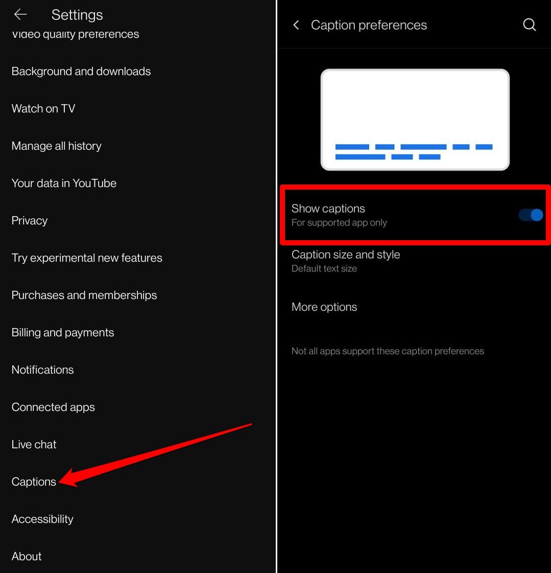How to Fix YouTube Captions Not Working 3 enable auto generated captions for YouTube android