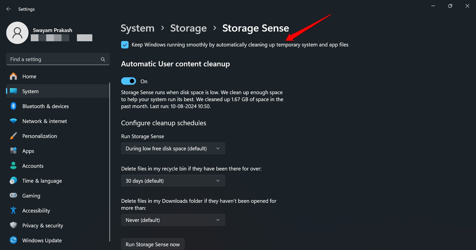 enable automatic cleaning up of temporary files