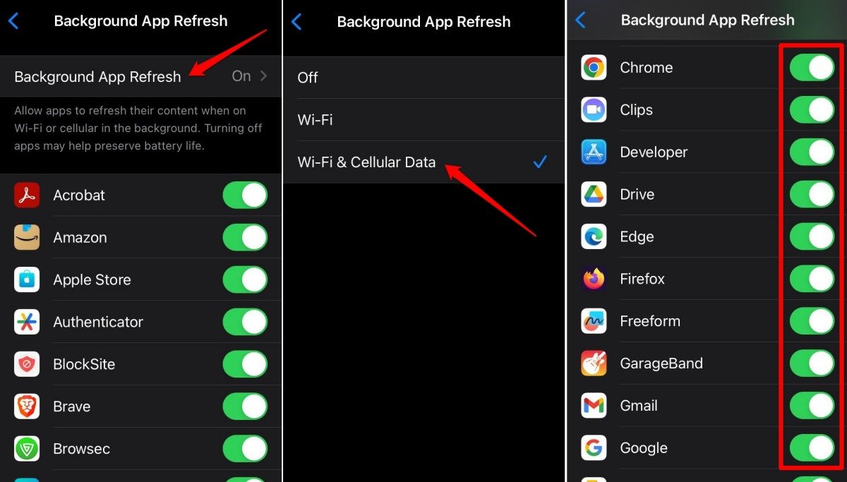 How to Fix Notifications Not Working on iPhone after iOS 17 Update 5 enable background refresh for apps in iOS 17
